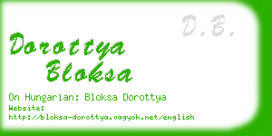 dorottya bloksa business card